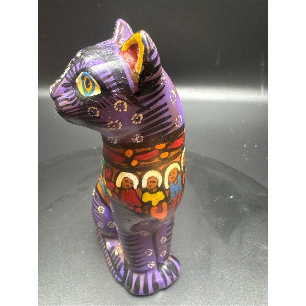 Vintage Talavera Cat hand‎ crafted pottery art figurine - Picture 2 of 11